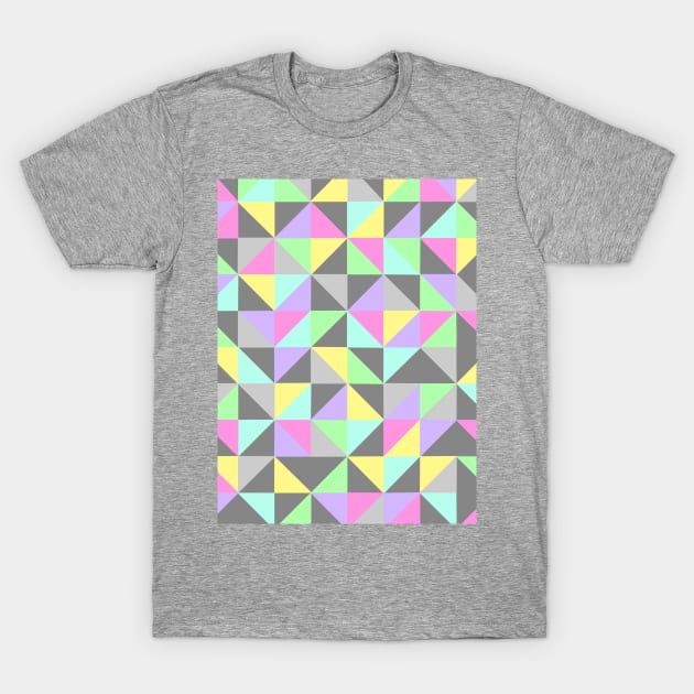 Geometric Pattern in Pastels and Grey T-Shirt by OneThreeSix